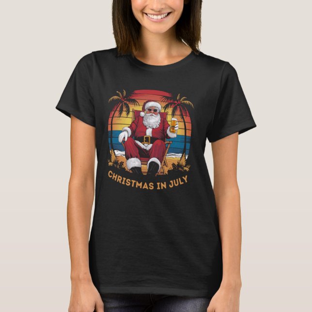 Camiseta Navidades en julio Fiesta de Santa Beach (Anverso)