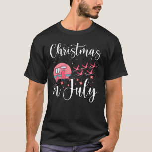 Camiseta Navidades En Julio Flamingo Camping Pink Camper T
