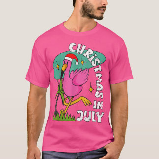 Camiseta Navidades En Julio Flamingo Cute Beach Summer Chri
