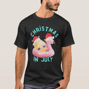Camiseta Navidades En Julio Flamingo Pineapple Pool Fiesta