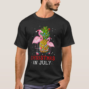 Camiseta Navidades En Julio Flamingo Pineapple Summer