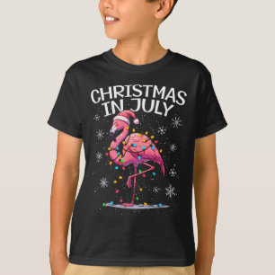 Camiseta Navidades En Julio Flamingo Santa Summer Xmas Muje