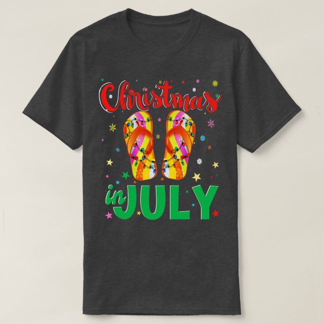 Camiseta Navidades En Julio Flip Flop Led Decoración Ligera (Diseño del anverso)
