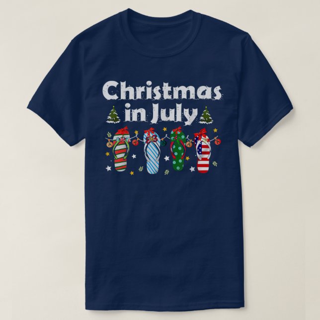 Camiseta Navidades en julio Flip Flop Summer Beach presenta (Diseño del anverso)