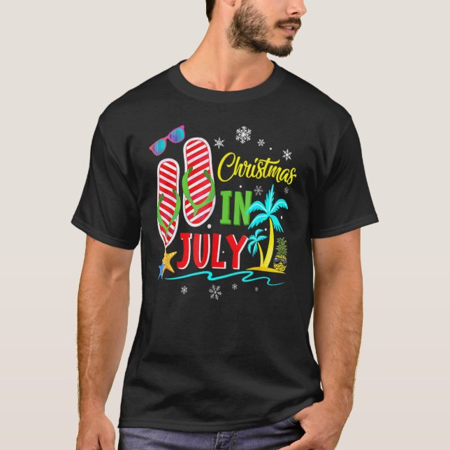 Camiseta Navidades En Julio Flip Flops Beach Summer (Anverso)