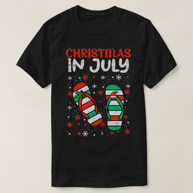 Camiseta Navidades En Julio Flip Flops Beach Summer Women G (Diseño del anverso)
