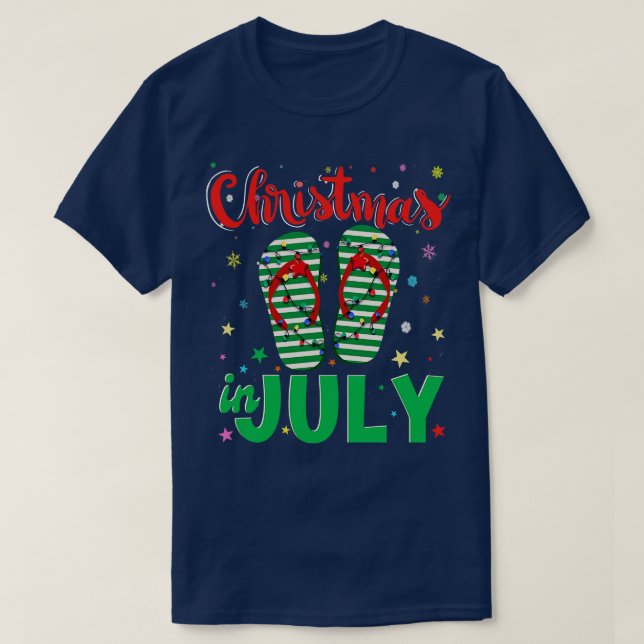 Camiseta Navidades en julio Flip Flops Funny Beach Summer (Diseño del anverso)