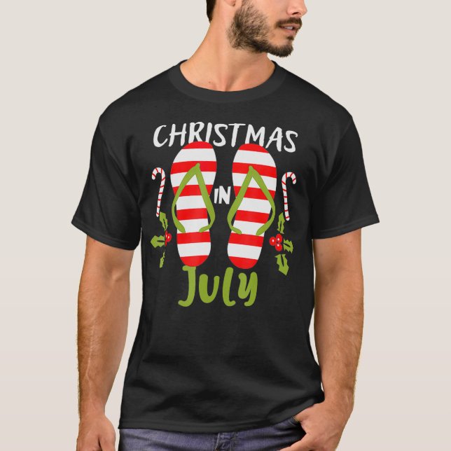 Camiseta Navidades en julio Flip Flops Summer Beach navideñ (Anverso)