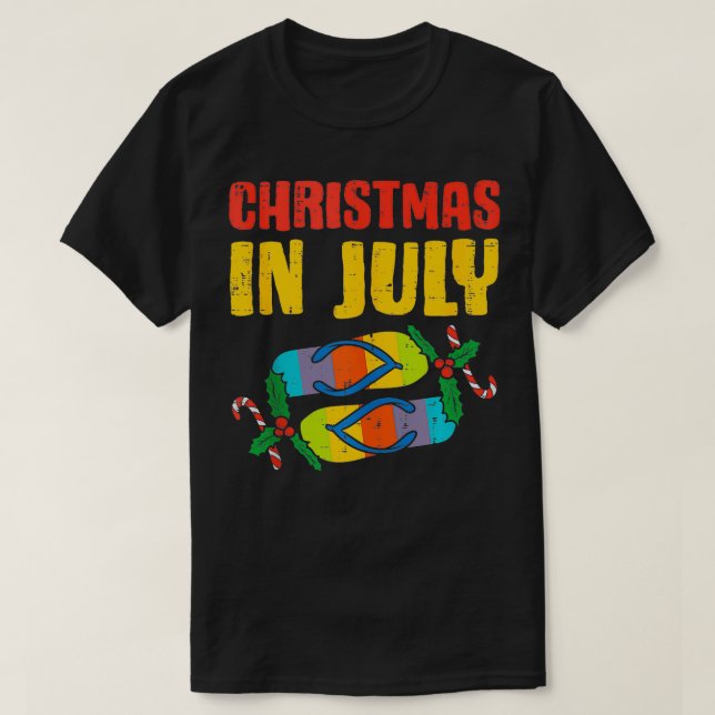 Camiseta Navidades En Julio Flip Flops Summer Beach Noches  (Diseño del anverso)