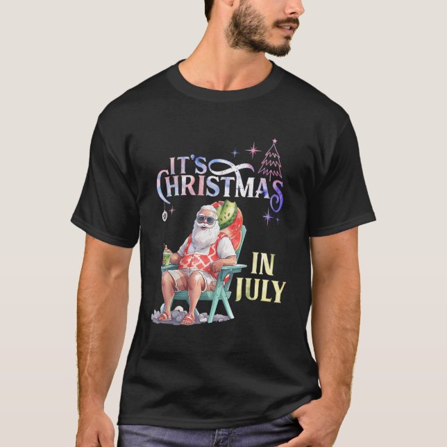 Camiseta Navidades En Julio Flota De Verano De Santa Beach  (Anverso)