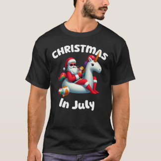 Camiseta Navidades En Julio Flotador De Santa Unicornio