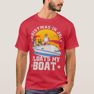Camiseta Navidades en julio flotan mi barco con Santa Reind