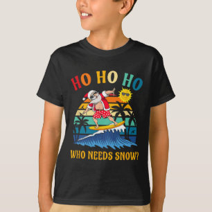 Camiseta Navidades En Julio Fun Santa Surfing Summer Beach