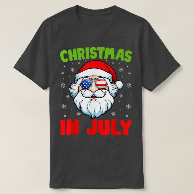 Camiseta Navidades En Julio Funn De Baño De Verano De Santa (Diseño del anverso)