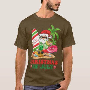 Camiseta Navidades En Julio Funny Familia Santa Summer Vaca