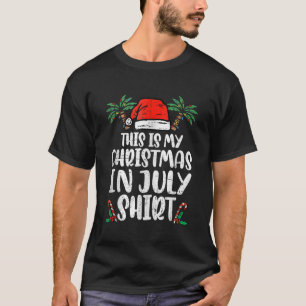 Camiseta Navidades en julio Funny Santa Hat Summer Beach Va