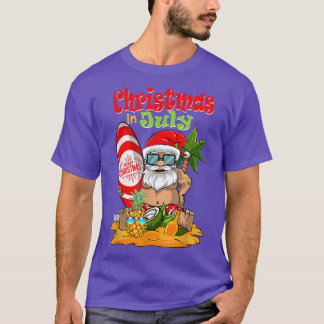 Camiseta Navidades En Julio Funny Santa Summer Beach Vacati
