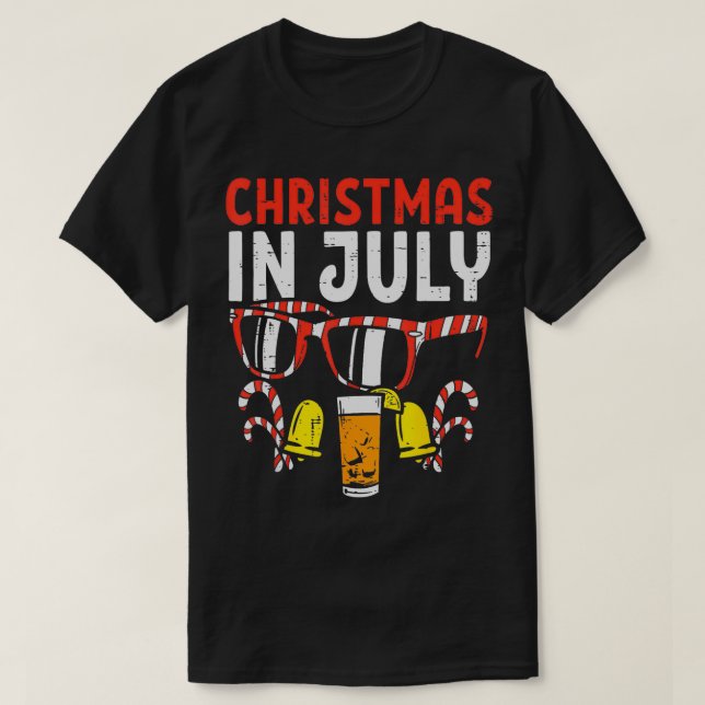 Camiseta Navidades En Julio Gafas De Sol Beben Noches De Ve (Diseño del anverso)