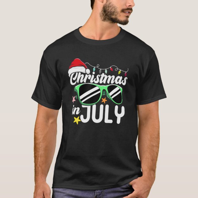 Camiseta Navidades En Julio Gafas De Sol Santa Hat Vaca Ver (Anverso)