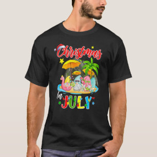 Camiseta Navidades En Julio Gnome Santa Claus Flamingo Summ