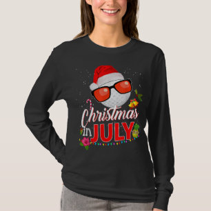 Camiseta Navidades en julio Golf Golfer Glasses Santa Hat S