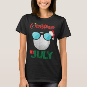 Camiseta Navidades en julio Golf Golfer Glasses Santa Hat S