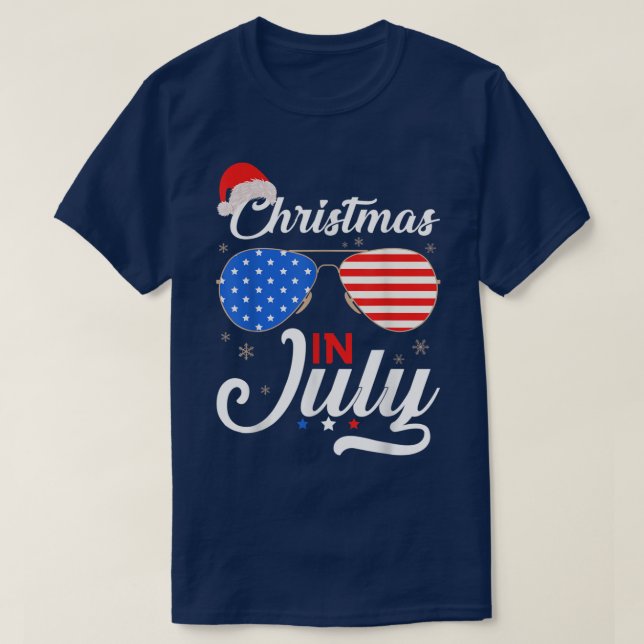 Camiseta Navidades En Julio Gracioso 4 De Julio Verano De P (Diseño del anverso)