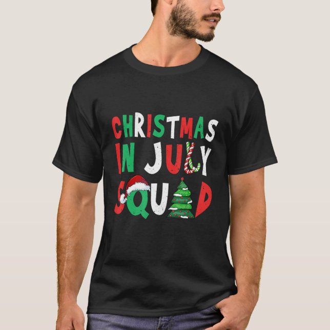 Camiseta Navidades En Julio Hombres De Verano De Árbol De N (Anverso)