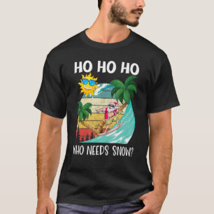 Camiseta Navidades En Julio Humor Santa Surfing Summer Beac
