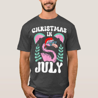 Camiseta Navidades En Julio Humor Sarcástico Flamingo Summe