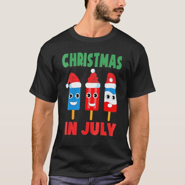 Camiseta Navidades En Julio Ice Cream Ice Pops Xmas Santa H (Anverso)