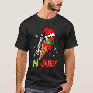 Camiseta Navidades En Julio Icecream Santa Hat Summer Vacat