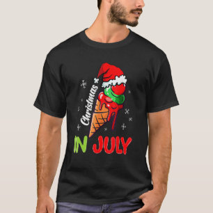 Camiseta Navidades En Julio Icecream Santa Hat Summer Vacat