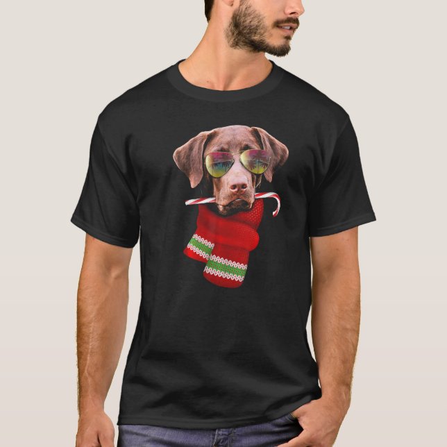 Camiseta Navidades en julio: Labrador de lentes de sol perr (Anverso)