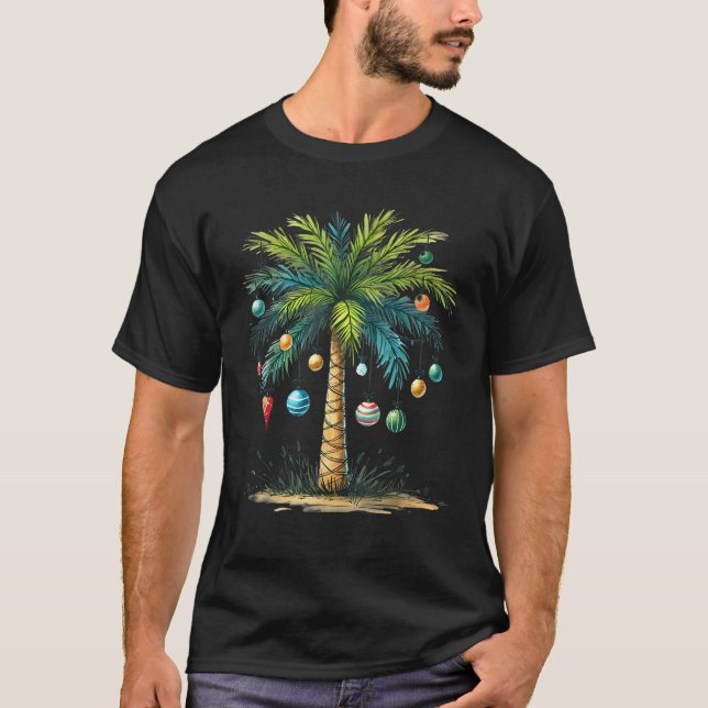 Camiseta Navidades En Julio Navidades Tropicales Beach Palm (Anverso)