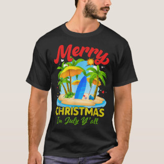Camiseta Navidades en julio Palm Tree Beach Summer