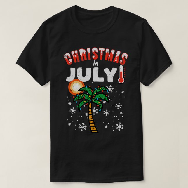 Camiseta Navidades En Julio Palm Tree Xmas Beach Summer Men (Diseño del anverso)