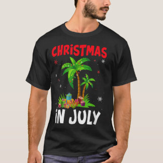 Camiseta Navidades En Julio Palm Tree Xmas Tree Beach Summe