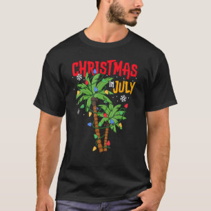 Camiseta Navidades En Julio Palm Tree Xmas Tree Tropical Ha