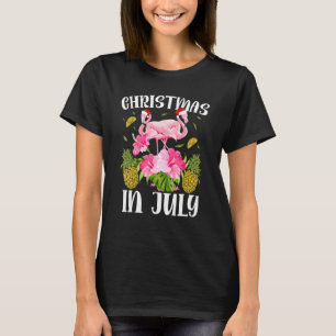Camiseta Navidades En Julio Para Mujeres Flamingo Rosa 2