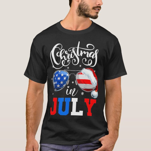 Camiseta Navidades en julio Parte de verano de lentes de so (Anverso)