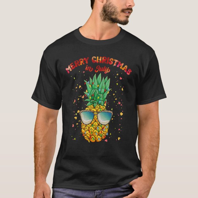 Camiseta Navidades En Julio Pineapple Sungafas Light Summe (Anverso)
