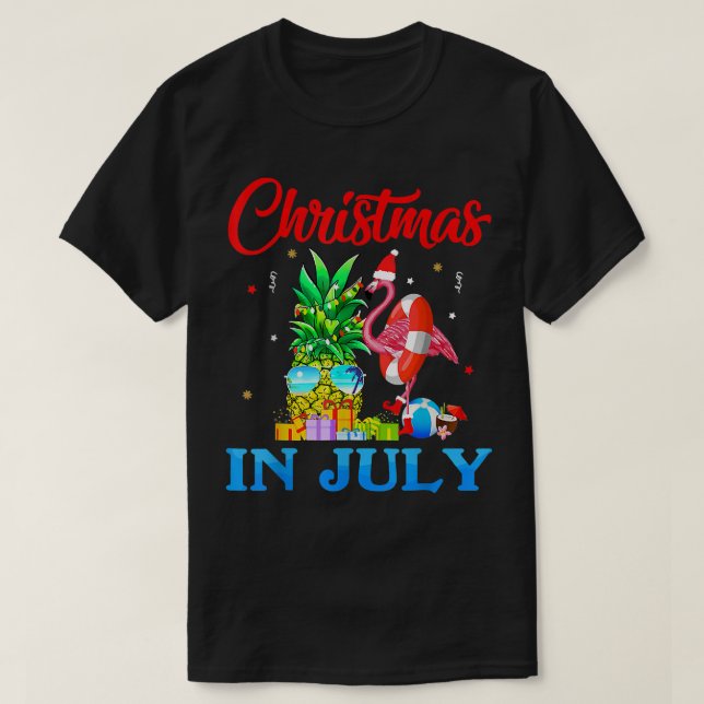 Camiseta Navidades En Julio Pineapple Xmas Tree  (Diseño del anverso)