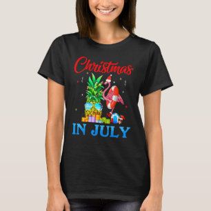 Camiseta Navidades En Julio Pineapple Xmas Tree Flamingo Sa