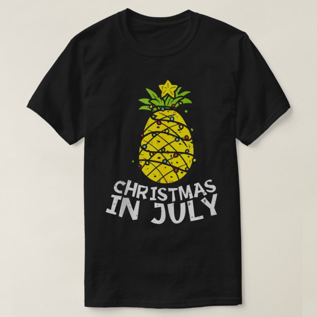 Camiseta Navidades En Julio Pineapple Xmas Tree Hombres W (Diseño del anverso)