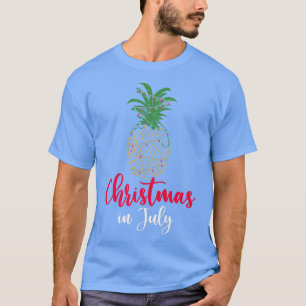 Camiseta Navidades En Julio Pineapple Xmas Tree Light Summe