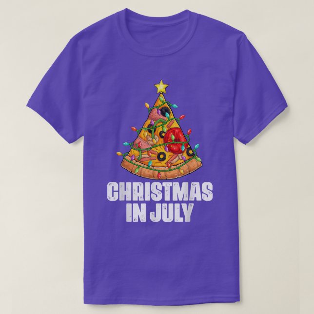 Camiseta Navidades en julio Pizza Xmas Tree Beach Vac (Diseño del anverso)