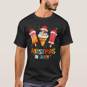 Camiseta Navidades En Julio Popsicles Hielo Crema Niños Peq