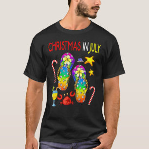 Camiseta Navidades En Julio Rainbow Flip Flops Beach Vibe S