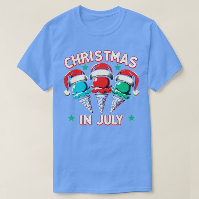 Camiseta Navidades en Julio Retro para los niños Ice Santa  (Diseño del anverso)